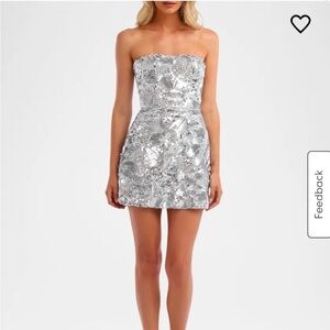 Helsi Linda Strapless Floral Sequin A-line Mini Dress